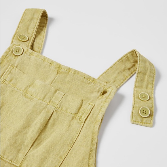 ZARA FLUID LINEN BLEND OVERALLS - Picture 4 of 10